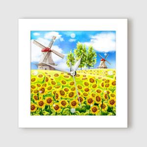 아트박스/꾸밈 it357-수채화해바라기동산_미니액자벽시계