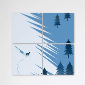 아트박스/꾸밈 ib886-멀티액자_눈위강아지발자국