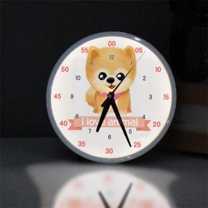 아트박스/꾸밈 ng190-LED시계액자25R_귀여운아기강아지