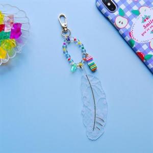 아트박스/올패턴 썸머 비즈 키링-레이스 깃털