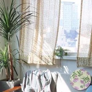 아트박스/메종텍스타일 들꽃 작은창커튼 겸 가리개커튼_옐로우