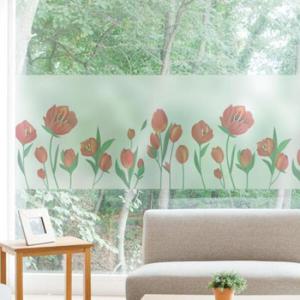 아트박스/꾸밈 gb396_m-무점착유리시트_빨강꽃밭_글라스시트지