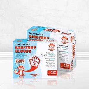 아트박스/킹스봉 몽키랩 일회용 위생장갑 대용량 비닐장갑 400매
