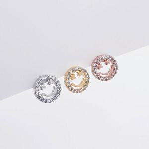 아트박스/앤쥬얼리 실버925 큐빅엑스 스마일 은침 귀걸이(1쌍)