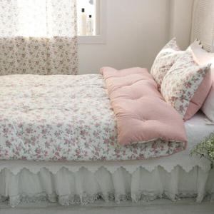 아트박스/앤코튼 (2컬러)레트로로즈 순면 차렵 이불베개세트 K