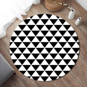 아트박스/예은 침장 원형러그 거실 카페트 매트 / 검정삼각
