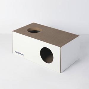 네네린도 숨숨집 터널 고양이 스크래쳐 대형 웜 화이트