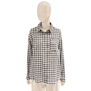 [에이비에프지]면100 루즈핏 체크 롱남방 ADZ3QB32H