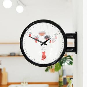 아트박스/마지우 모던양면벽시계 (캣블랙)