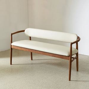 스코나 아벨스 애쉬 원목 실리콘레더 가죽 3인 등받이 벤치 의자