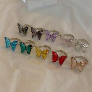 아트박스/이룸 반투명 클리어 나비 영롱 반지 10color