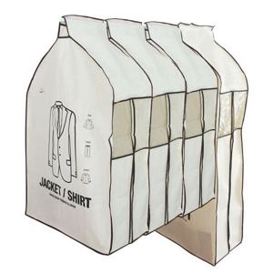 아트박스/올리오 심플라인 투명창 행거 옷커버 양복3장+코트1장