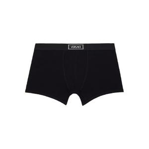 25 FW 베르사체 남성 블랙 90s 빈티지 로고 골지 롱 박서 브리프 252404M216026