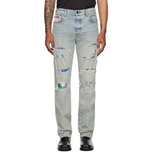 25 FW 아미리 남성 블루 트래셔 슬림 데님 진 252886M186010