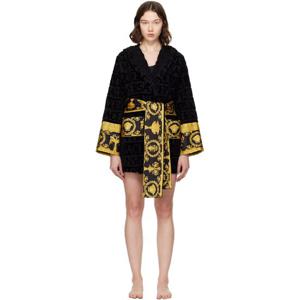 25 FW 베르사체 여성 블랙 아이 러브 바로크 쇼트 바스 가운 252404F077011