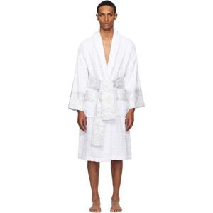 25 FW 베르사체 남성 화이트 아이 러브 바로크 바스 가운 252404M219004