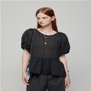 듀엘  백 스트랩 볼륨 블라우스 (D252MSC052)