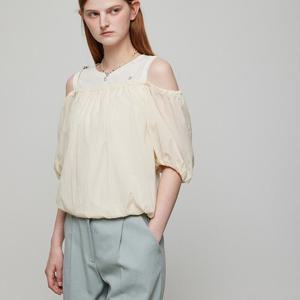 듀엘  오프숄더 레이어드 블라우스 (D252MSC053)