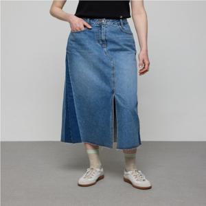 듀엘  컬러 블록 데님 스커트 (D251PSD406)