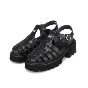 [바바라(슈즈)]피셔맨 스타일에 청키한 굽을 매치해 키치한 느낌을 준 샌들 BBI442 2COLOR