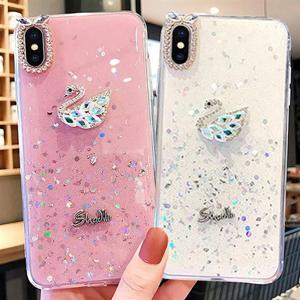 갤럭시A36 5G A366 럭셔리 백조 큐빅 젤리 핸드폰 케이스