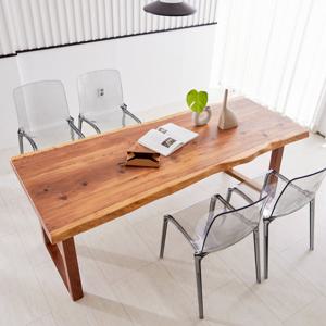 우드슬랩 6인용 책상.식탁 레드우드 통원목 테이블 2000_T