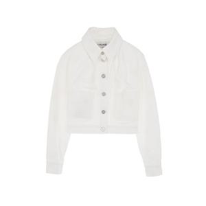 [엘러브] 샤넬 21P 데님 자켓 34 화이트 5ET0998
