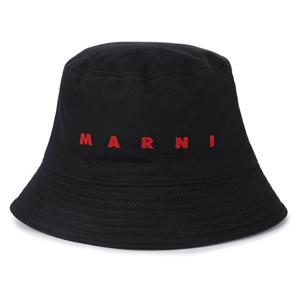 라프리마 마르니 로고 자수 블랙 개버딘 버킷햇 CLZC0110S 0UTC311 00N99