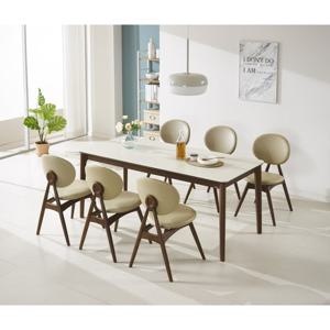 데코라인 에필로그 원목 세라믹 6인용 식탁 1800 (의자 6개) 방문설치