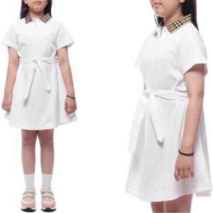 [버버리] 25SS 체크 카라 폴로 원피스 (8105586 WHITE 25S)