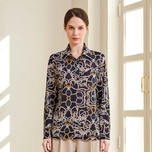 [마담엘레강스] 새들프린트 반트임 셔츠 블라우스 K252BL02