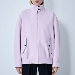 25 FW 구찌 하이넥 버튼 스탠드 칼라 캔버스 집업 봄버 자켓 핑크 809187 Z7AHS 5589