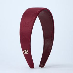 25 FW 구찌 GG 로고 디테일 패치 모노그램 자카드 나일론 헤어밴드 레드 836087 3HBB6 6200