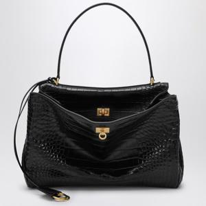 발렌시아가 코코 프린트 블랙 가죽 미디엄 로데오 백 7897722AA