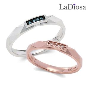 라디오사 18K 청다이아 커플링 세트 G18D-5989RO 남녀한쌍