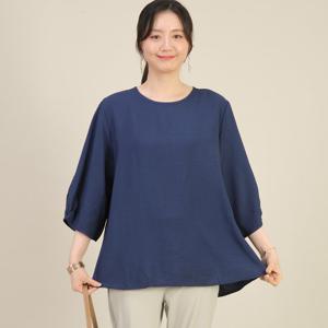 애비뉴투지 엄마옷 인견 시원한 여름 칠부 셔링 퍼프 소매 블라우스 B05561