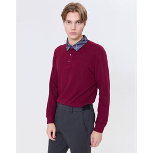 닥스 골프 남성 24FW 스테디셀러클래식 카라 체크 긴팔폴로티셔츠 (LIGHT WINE) WGTS4D750D1