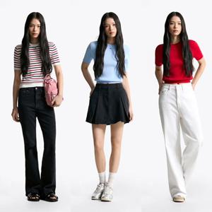 [타미진] 3종 택1 여성 T32F6KTO13TWT1 레귤러 핏 에센셜 장원영 면 스웨터 여자 여름 반팔니트 SC