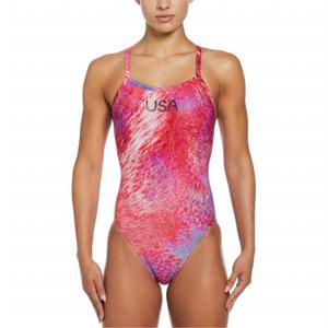 [나이키 스윔]여자수영복 팀 USA 하이드라스트롱 레이서백 하이컷 NESSE034-990