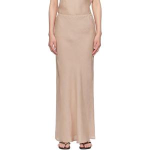 25 FW 베이스레인지 여성 베이지 다이다인 맥시 스커트 251922F093006