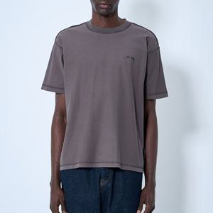 25 FW 스투시 로고 포인트 리버시블 코튼 저지 반팔 티셔츠 페이디드블랙 1140283 0090