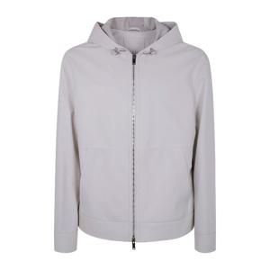 데사1972 레더 후드 재킷 K14573 WHITE