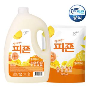 피죤 섬유유연제 옐로미모사 3.1L 용기 x 1개+2100ml 리필 x 1개