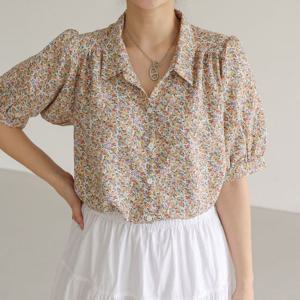 나야홍 / 아이우먼 마틸다잔주름꽃배경남방 LYU692M506 빅사이