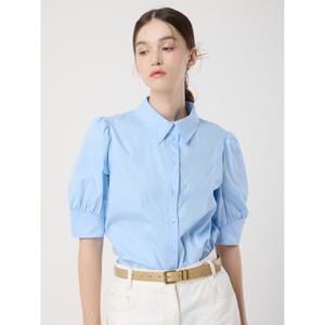 [씨씨콜렉트] 하프슬리브 볼륨 셔링 셔츠