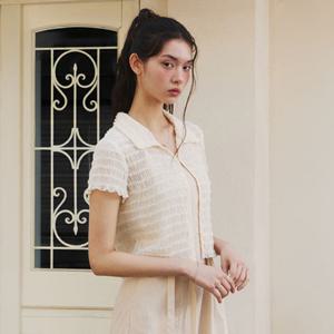 [25 S S] 잇미샤 플리츠 카라 블라우스 ITP6ZBL860