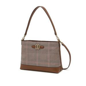[닥스] 브라운 체크 가죽 숄더백 DCBA5F663J