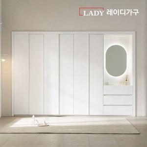 레이디가구 매튜 E0 베이직 안방 여닫이 붙박이장 360~390cm