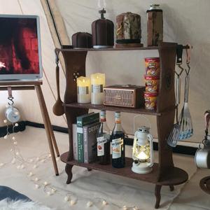 아트박스/스네프 스네프 우드 3단선반캠핑 접이식 테이블 쉘프