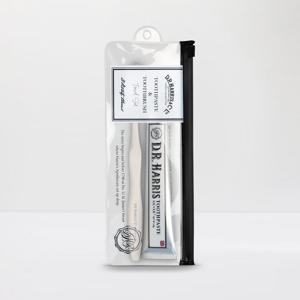 디알해리스 프리미엄 휴대용 치약칫솔 세트 고급파우치 위생캡 포함 여행용 기내반입